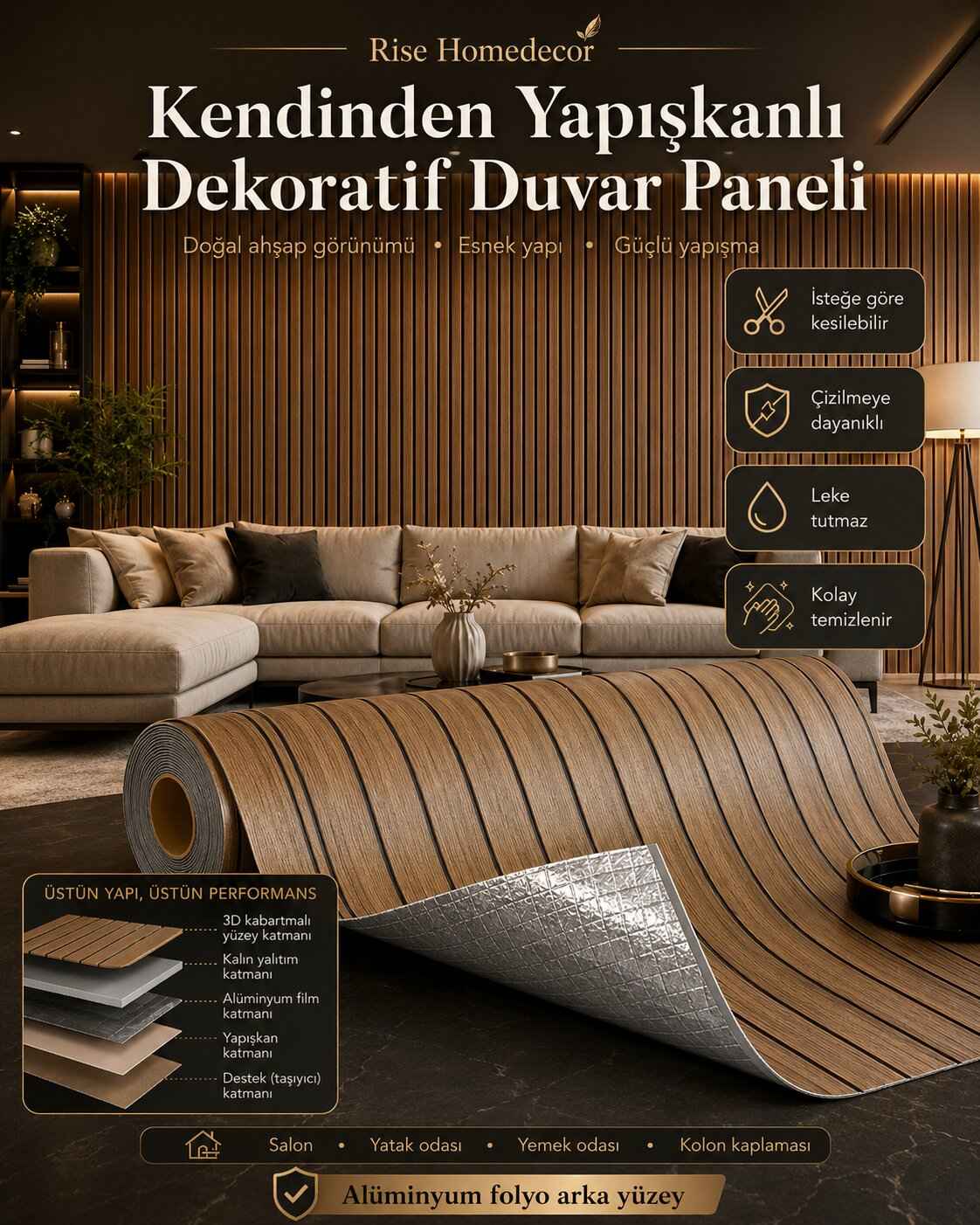 YAPIŞKANLI DUVAR PANELİ